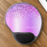 Mouse Pad De Gel Nome do Monograma de Metal com Glitter Puro<br><div class="desc">Folha fina Roxa Folha Metálica Brilhante Metálica Bruta Monograma e Mousepad Inicial (Placa do Rato). Isto faz o doce e perfeito aniversário de 16 anos,  casamento,  chá de panela,  aniversário,  chá de fraldas ou festa de solteira presente para alguém que ama luxo de luxo e estilos quíticos.</div>