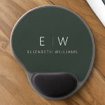 Mouse Pad De Gel Nome do Monograma Moderno e Elegante Verde Escuro<br><div class="desc">Atualize o seu espaço de trabalho com o nosso Classic Elegant Modern Minimalist Mouse Pad. Este sofisticado mouse pad casado perfeitamente a elegância do eterno com o minimalismo contemporâneo, adicionando um toque de refinamento à sua mesa. Feito com atenção meticulosa aos detalhes, este mouse pad é mais do que um...</div>