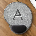 Mouse Pad De Gel Nome do Mousepad do Silver Sparkle Glitter Monogra<br><div class="desc">Silver Sparkle Glitter Monograma Nome Monograma Mousepad. Este Mousepad pode ser personalizado para incluir seu primeiro nome. Entre em contato com o designer para obter itens correspondentes personalizados.</div>