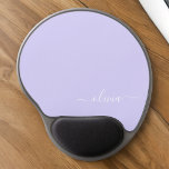 Mouse Pad De Gel Nome Moderno do Monograma de Script Girly Roxo da<br><div class="desc">Monograma Roxo lavanda Adicionar Seu Próprio Nome Mousepad (Pad Do Mouse). Isto faz o doce e perfeito aniversário de 16 anos,  casamento,  chá de panela,  aniversário,  chá de fraldas ou festa de solteira presente para alguém que ama luxo de luxo e estilos quíticos.</div>