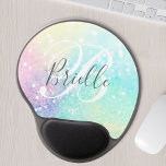 Mouse Pad De Gel Padrão Bonito Colorido da Glam Holographic<br><div class="desc">Personalize facilmente este bonito e colorido fundo holográfico colorido de bolso com seu monograma e/ou nome personalizado.</div>