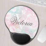 Mouse Pad De Gel Padrão de registro Bonito de brilho rosa<br><div class="desc">Personalize facilmente este padrão bonito de brilho do boque rosa com seu nome personalizado e/ou monograma.</div>