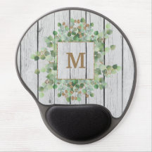 Placa de Mouse Russo White Woodboard Monograma