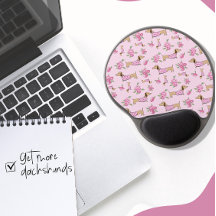 Quadrícula Floral Rosa Dachshund