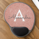 Mouse Pad De Gel Rosa Rosa Rosa Rosa Dourada Sparkle Glitter Nome M<br><div class="desc">Cor-de-rosa-pincelado - Nome Monograma do Monograma com brilho de brilho Dourado Rosa. Este Mousepad pode ser personalizado para incluir seu primeiro nome. Entre em contato com o designer para obter itens correspondentes personalizados.</div>