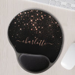 Mouse Pad De Gel Script Glamoroso Elegante Glitter Glitter Dourado<br><div class="desc">Crie seu próprio mouse sparkle de diamante preto e rosa personalizado com seu nome de script personalizado moderno e manuscrito.</div>