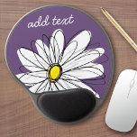 Mouse Pad De Gel Texto Personalizado da Margarida Esbranquiçada e A<br><div class="desc">Uma peça de arte dúzia e caprichosa,  hipster. Você pode adicionar um nome,  monograma ou outro texto personalizado. Se você precisar mover a arte ao redor,  clique no botão personalizar para fazer alterações.</div>