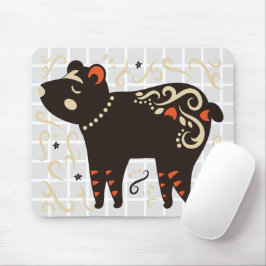 Mouse Pad de Grade de Urso de Arte Folclórica
