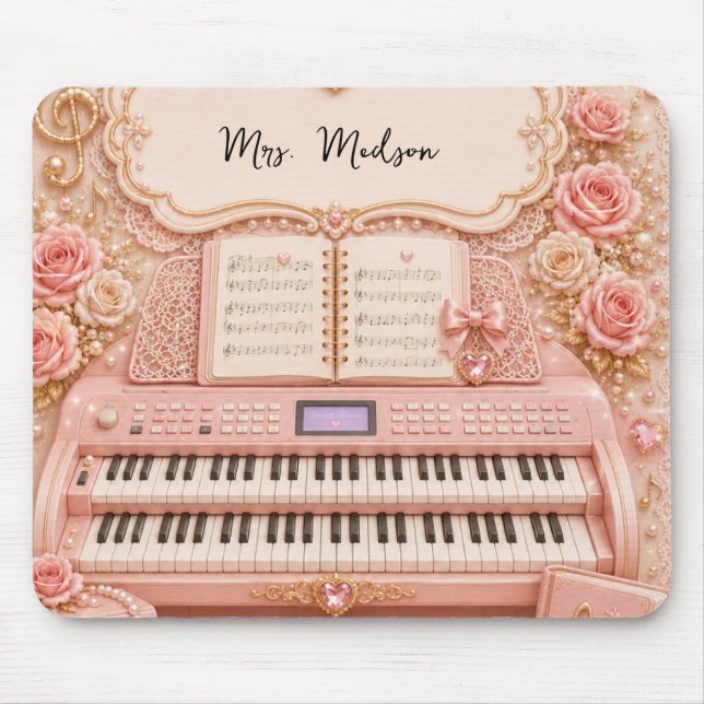 Mouse Pad de Professora de Música de Órgão Eletrôn (Frente)