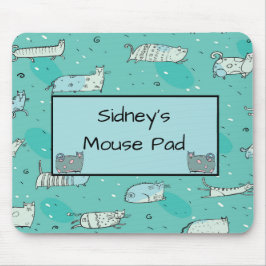 Mouse Pad for Young Girl with Comical Cats