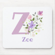 Mouse Pad Inicial Mais Nome e Design de Flores