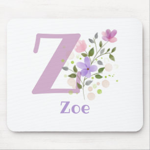 Mouse Pad Inicial Mais Nome e Design de Flores