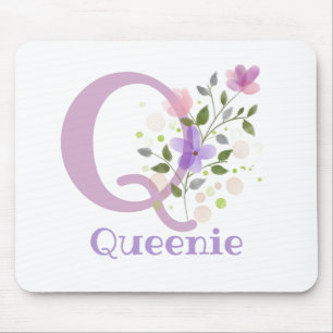 Mouse Pad Inicial Mais Nome e Design de Flores