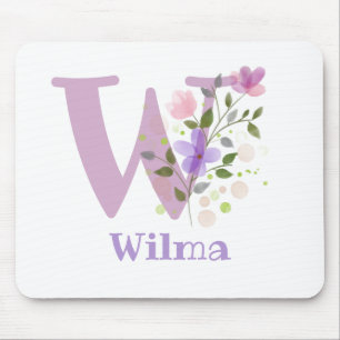 Mouse Pad Inicial Plus Nome & Desenho de Flores