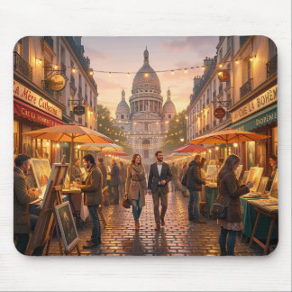 Mouse Pad Mercado Noturno de Montmartre Paris