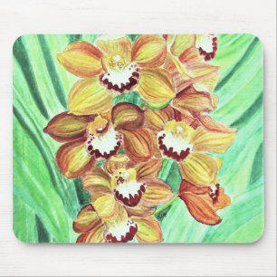 Mouse Pad - Orquídeas Laranja e Amarela