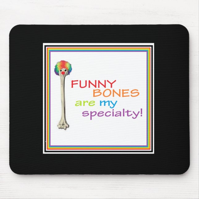 Mouse pad ossos engraçados para médicos pediatras  (Frente)