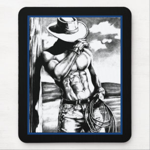 Mouse Pad Para Ele, Arte Legal De Cowboy Masculina