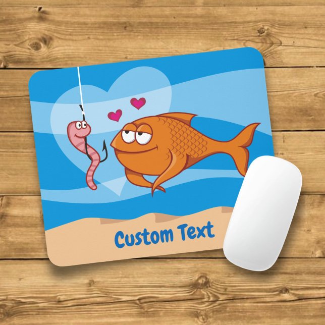 Mouse Pad Peixe e Isca Apaixonados (Criador carregado)