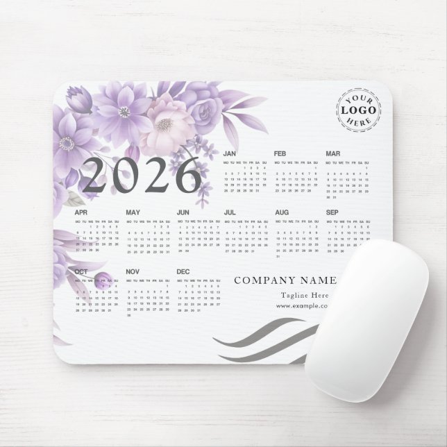 Mouse Pad Personalizado com Calendário Completo de (Com mouse)