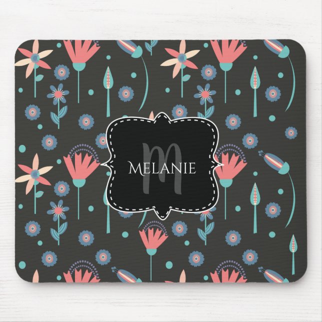 Mouse Pad Personalizado Florais Divertidos (Frente)