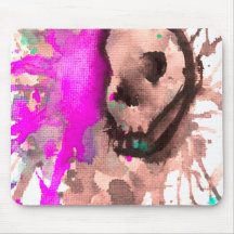 Mouse Pad Personalizado Neon Esqueleto Arte Splash