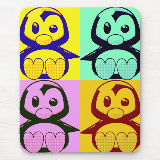 Mouse Pad Pop Art Little Tux (Frente)