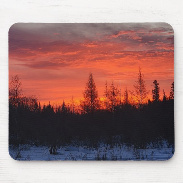 Mouse pad pôr do sol de inverno ardente (Frente)