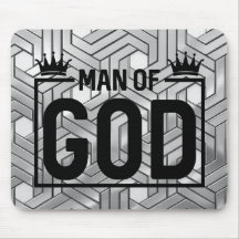 Mouse Pad Preto e Prata Homem de Deus Metálico