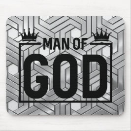 Mouse Pad Preto e Prata Homem de Deus Metálico