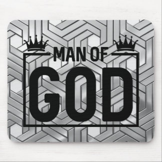 Mouse Pad Preto e Prata Homem de Deus Metálico