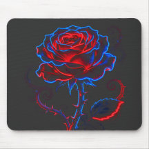 Mouse Pad Rosa Neon Vermelho e Azul