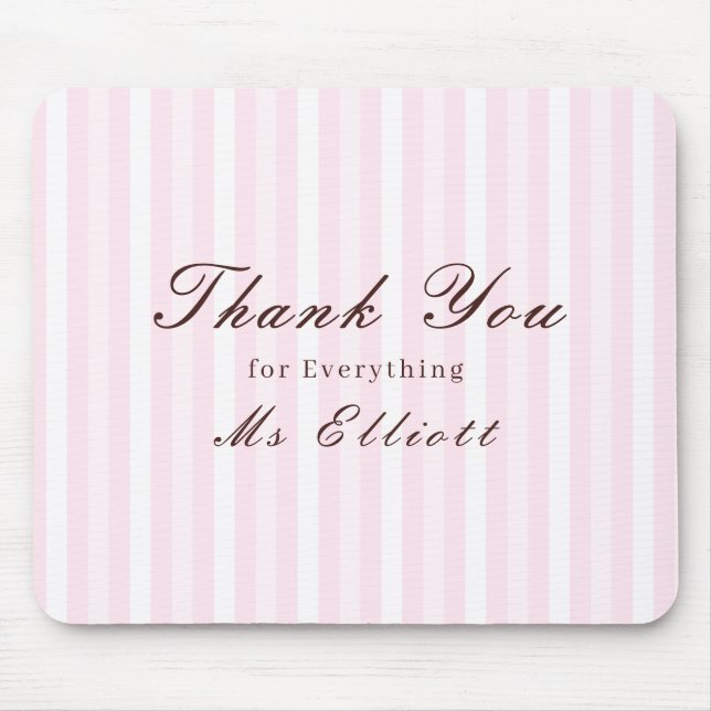 Mouse Pad Rosa Personalizado Agradecimento Profess (Frente)