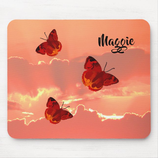 Mouse Pad Sunset e Borboletas (Frente)