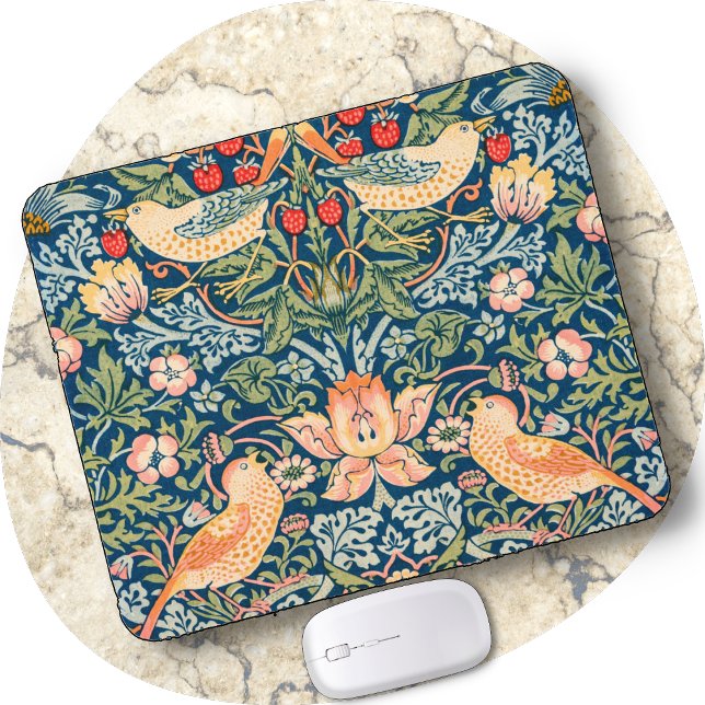 MOUSE PAD - William Morris - "Strawberry Thief" (Criador carregado)