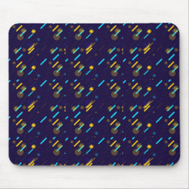 Mouse pad with a vibrant space-themed design