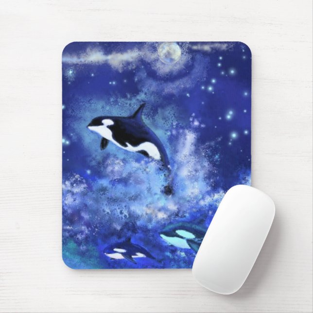 Mouse Pad with Orcas (Com mouse)
