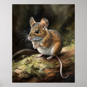 Mouse Woodland Animal Art Impressão