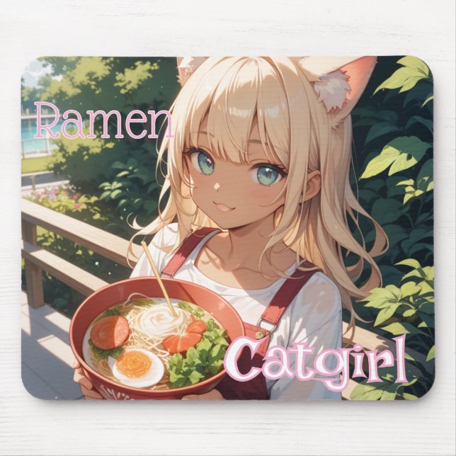 MOUSEPAD ラーメンを食べる猫耳娘 (Frente)
