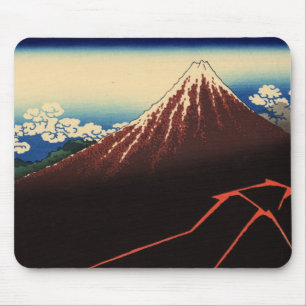 Mousepad 山下白雨, trovão do 北斎 e Monte Fuji, Hoku