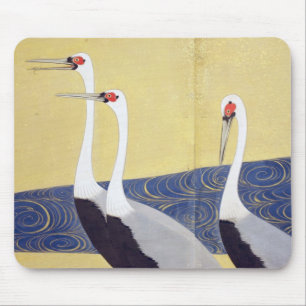 Mousepad 群 鶴 図 風 (分 部), 屏 gruas (detalhe), Kiitsu