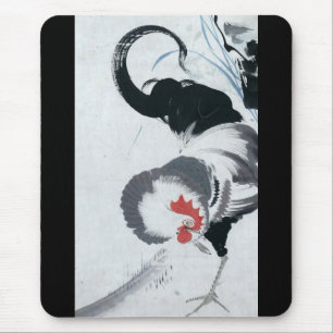 Mousepad 雄鶏図, galo do 若冲 (detalhe), Jakuchu