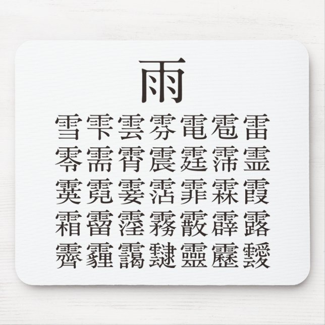 MOUSEPAD 雨と雨冠の漢字 (Frente)