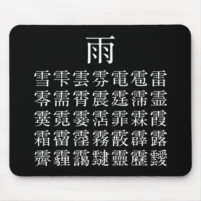 MOUSEPAD 雨と雨冠の漢字 (Frente)