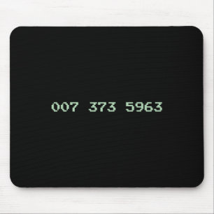 Mousepad 007 373 5963 Video Game Code 1987 anos 80 Retro Ga
