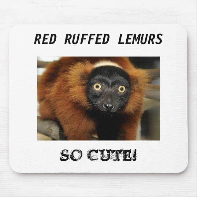 Mousepad 080725 red-ruffed-02, LEMURS VERMELHOS de RUFFED, (Frente)