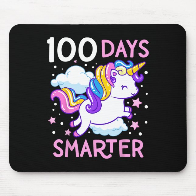 Mousepad 100º Dia da Escola Unicórnio 100 Dias Mais Intelig (Frente)