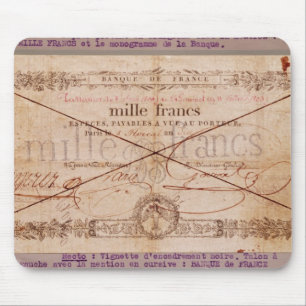 Mousepad 1000 francos de cédula de 8 Floreal, um X