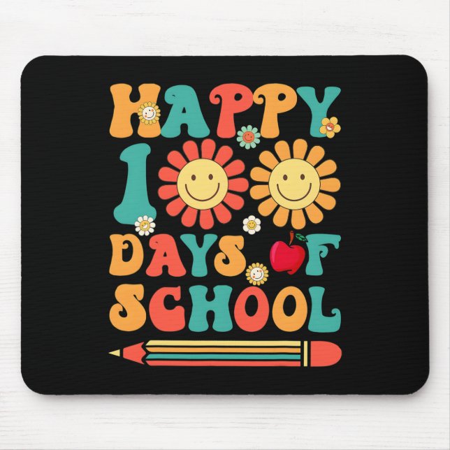 Mousepad 100.º Dia Da Educação, Professora Groovy - 100 Dia (Frente)
