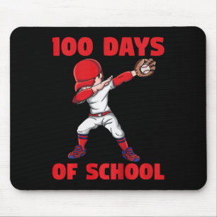 Mousepad 100.º Dia De Crianças Escolares Baseball 100 Dias